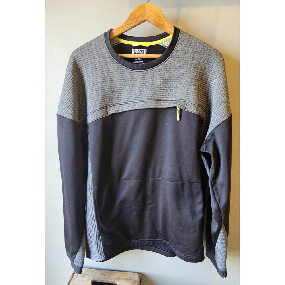 Duluth Trading Co. Men's Size XL Tradetek Heavyweight sweatshirt Gray/Black Crew